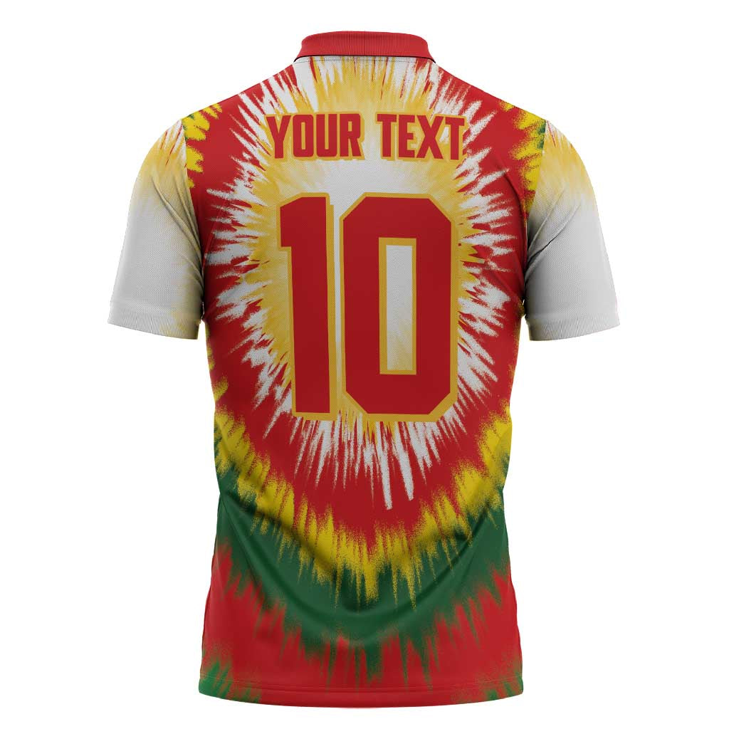 Custom Lithuania Basketball Zipper Polo Shirt Champions Skeleton of The Baltic Tie Dye Style - Wonder Print Shop