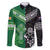 New Zealand And Ireland Rugby Custom Family Matching Long Sleeve Bodycon Dress and Hawaiian Shirt Maori Tiki With Shamrock