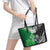 New Zealand And Ireland Rugby Custom Leather Tote Bag Maori Tiki With Shamrock
