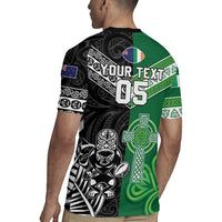 New Zealand And Ireland Rugby Custom Rugby Jersey Maori Tiki With Shamrock