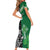 New Zealand And Ireland Rugby Custom Short Sleeve Bodycon Dress Maori Tiki With Shamrock