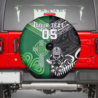 New Zealand And Ireland Rugby Custom Spare Tire Cover Maori Tiki With Shamrock