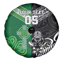 New Zealand And Ireland Rugby Custom Spare Tire Cover Maori Tiki With Shamrock