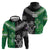 New Zealand And Ireland Rugby Custom Zip Hoodie Maori Tiki With Shamrock