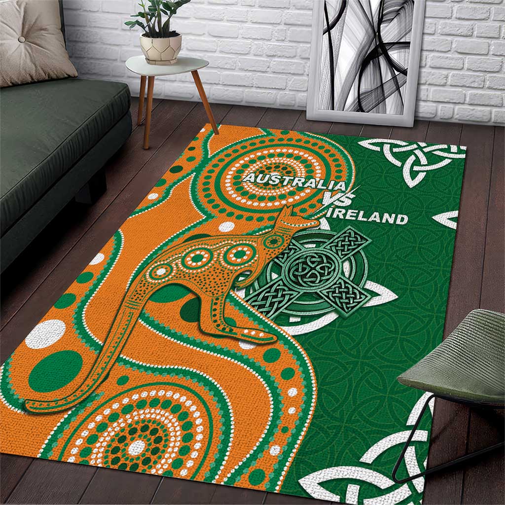 Australia And Ireland Rugby Area Rug Walllabies And Shamrock Together