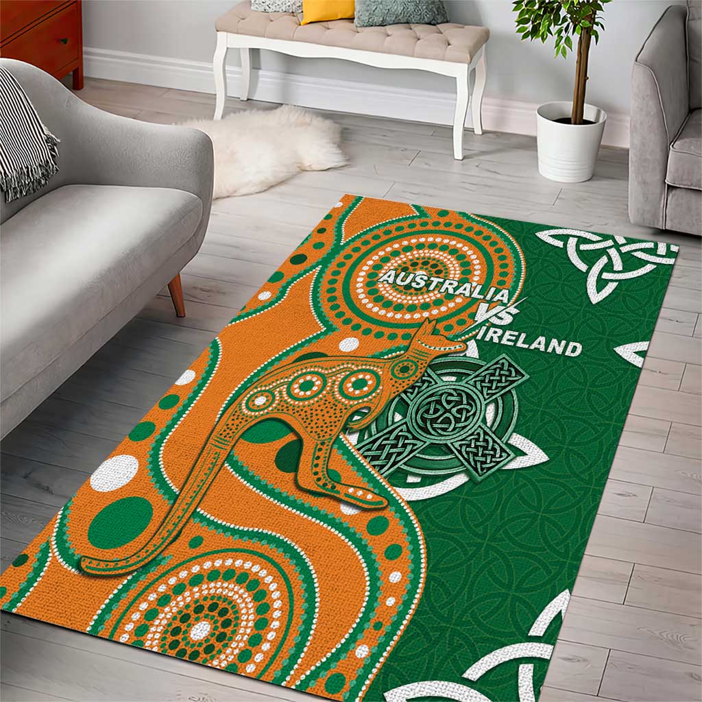 Australia And Ireland Rugby Area Rug Walllabies And Shamrock Together