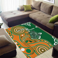 Australia And Ireland Rugby Area Rug Walllabies And Shamrock Together