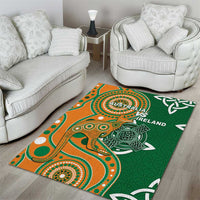 Australia And Ireland Rugby Area Rug Walllabies And Shamrock Together