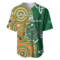 Australia And Ireland Rugby Custom Baseball Jersey Walllabies And Shamrock Together