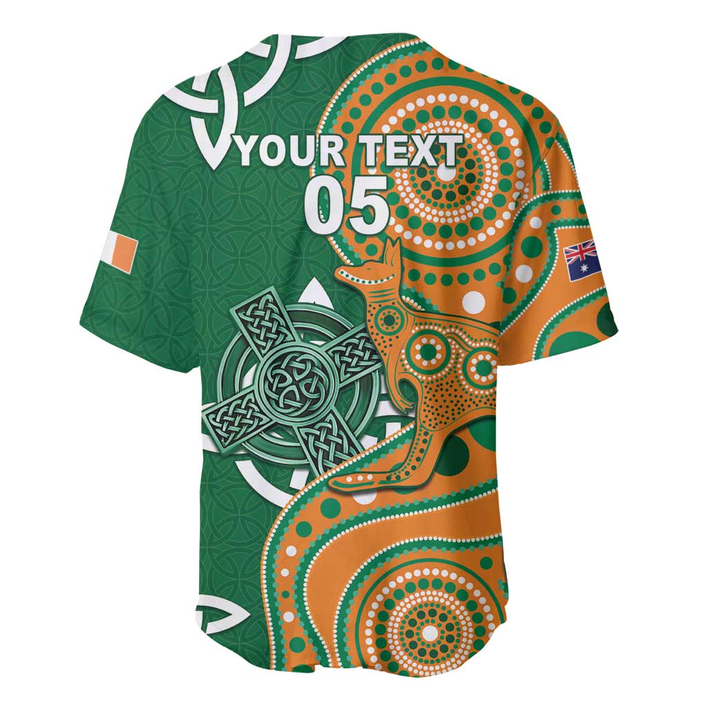 Australia And Ireland Rugby Custom Baseball Jersey Walllabies And Shamrock Together