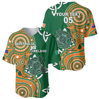 Australia And Ireland Rugby Custom Baseball Jersey Walllabies And Shamrock Together