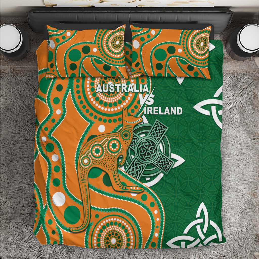 Australia And Ireland Rugby Bedding Set Walllabies And Shamrock Together