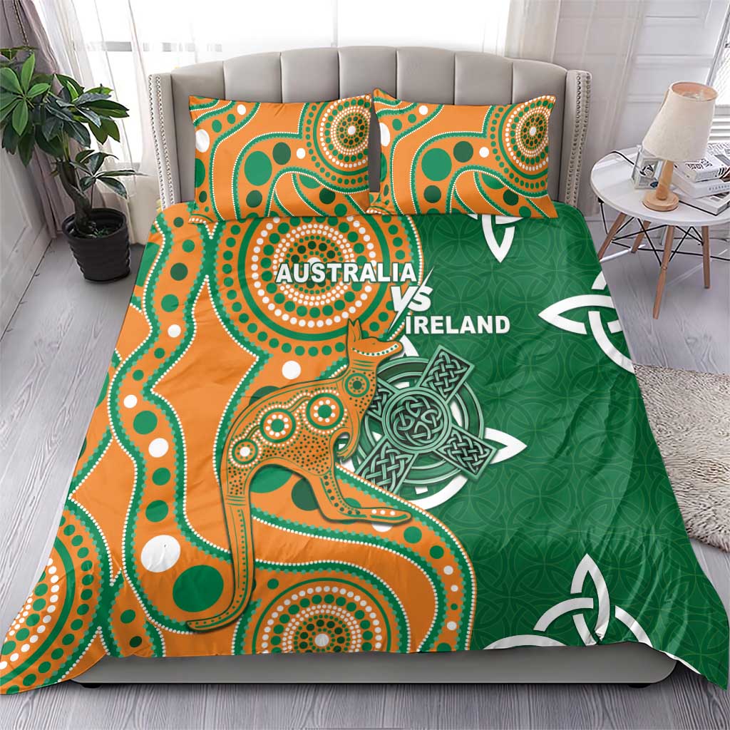Australia And Ireland Rugby Bedding Set Walllabies And Shamrock Together