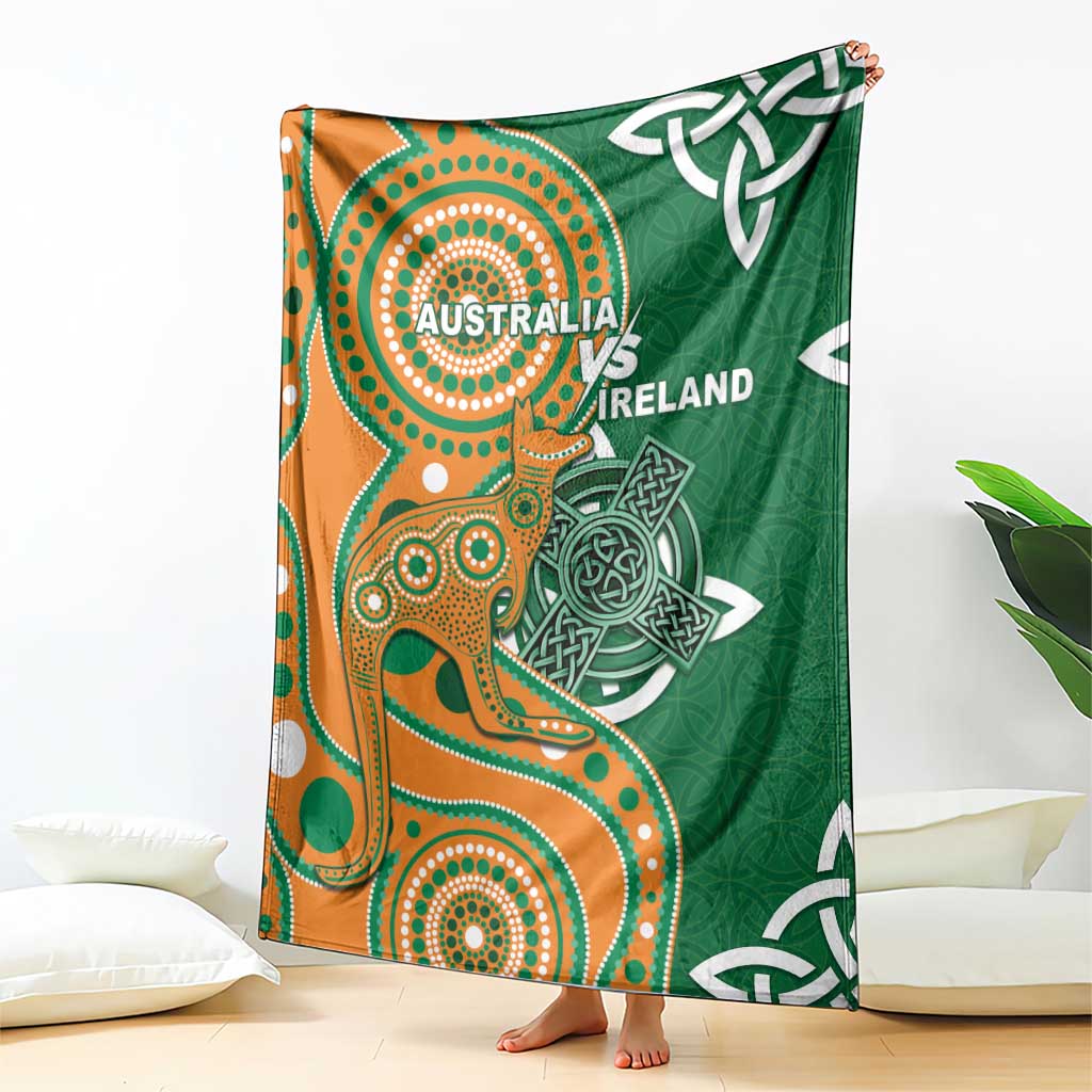 Australia And Ireland Rugby Blanket Walllabies And Shamrock Together