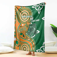 Australia And Ireland Rugby Blanket Walllabies And Shamrock Together