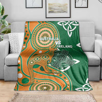 Australia And Ireland Rugby Blanket Walllabies And Shamrock Together