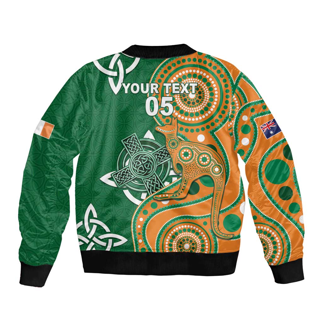 Australia And Ireland Rugby Custom Bomber Jacket Walllabies And Shamrock Together