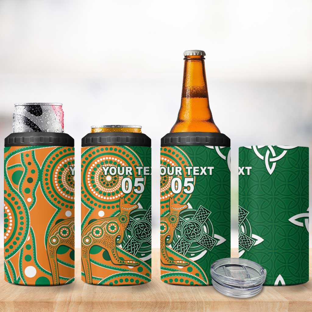 Australia And Ireland Rugby Custom 4 in 1 Can Cooler Tumbler Walllabies And Shamrock Together