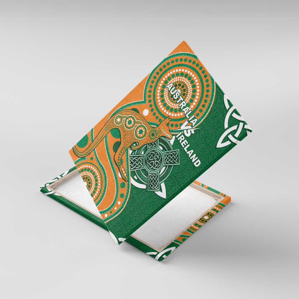 Australia And Ireland Rugby Canvas Wall Art Walllabies And Shamrock Together
