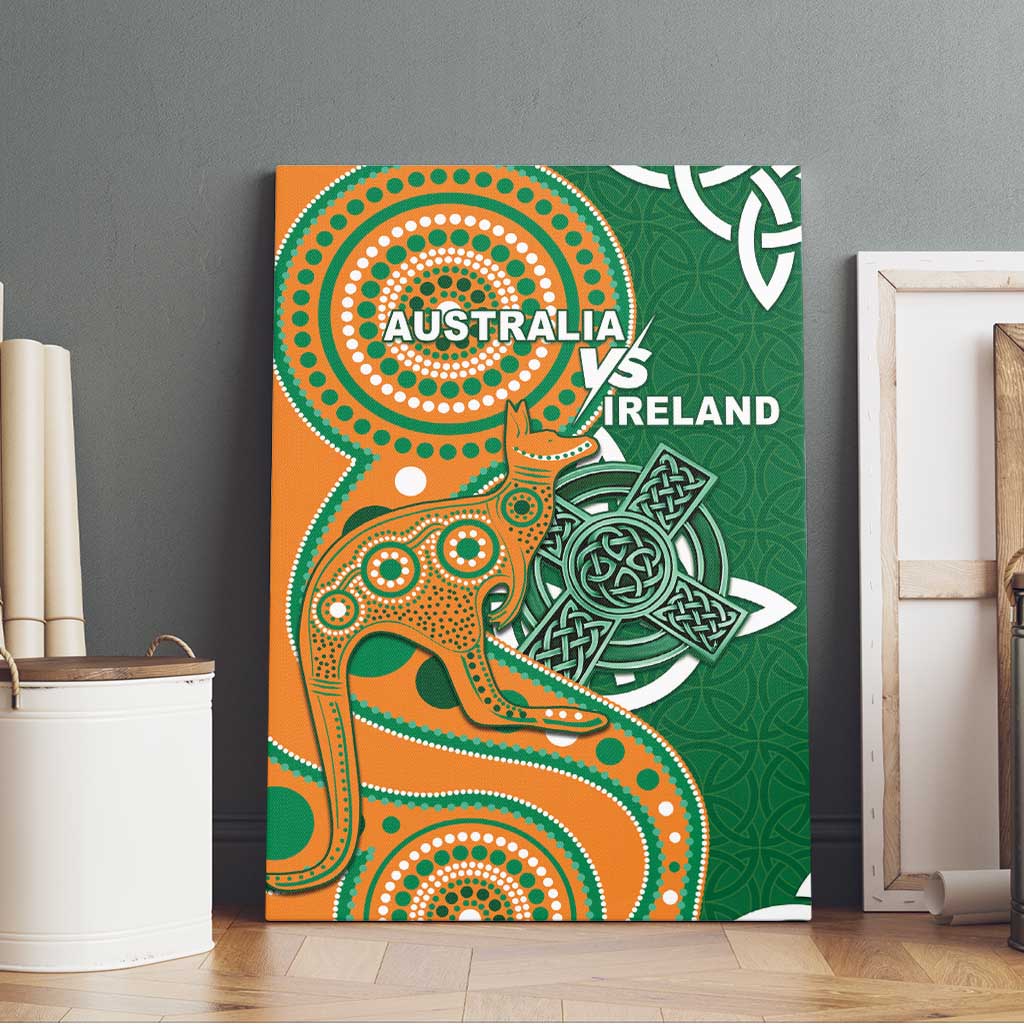 Australia And Ireland Rugby Canvas Wall Art Walllabies And Shamrock Together