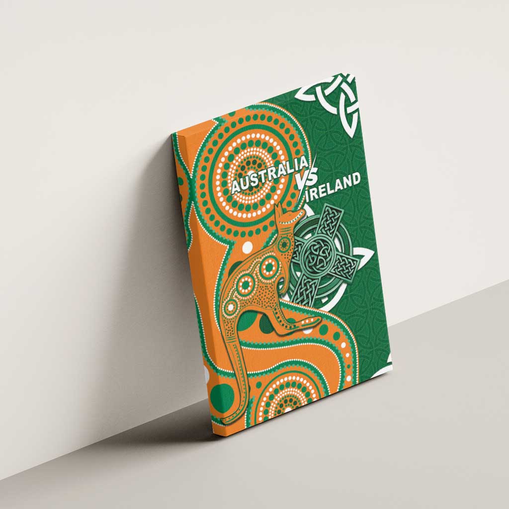 Australia And Ireland Rugby Canvas Wall Art Walllabies And Shamrock Together
