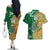 Australia And Ireland Rugby Custom Couples Matching Off The Shoulder Long Sleeve Dress and Hawaiian Shirt Walllabies And Shamrock Together