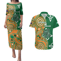 Australia And Ireland Rugby Custom Couples Matching Puletasi and Hawaiian Shirt Walllabies And Shamrock Together