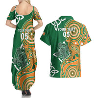 Australia And Ireland Rugby Custom Couples Matching Summer Maxi Dress and Hawaiian Shirt Walllabies And Shamrock Together