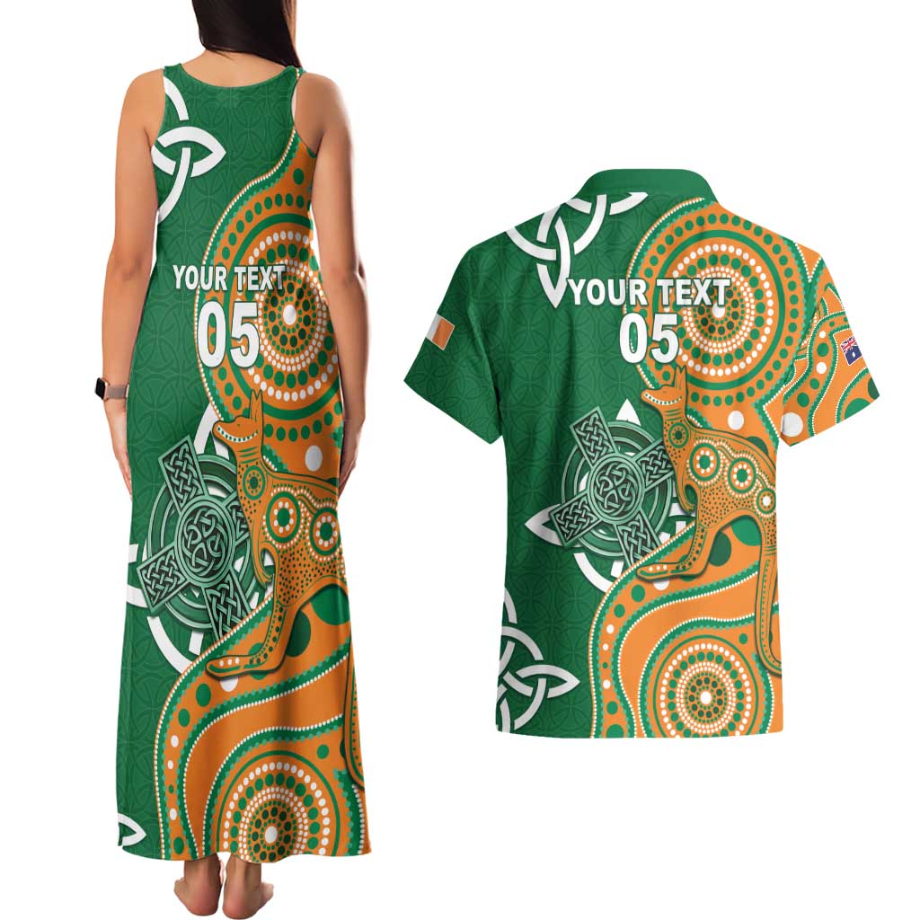 Australia And Ireland Rugby Custom Couples Matching Tank Maxi Dress and Hawaiian Shirt Walllabies And Shamrock Together