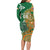 Australia And Ireland Rugby Custom Family Matching Long Sleeve Bodycon Dress and Hawaiian Shirt Walllabies And Shamrock Together