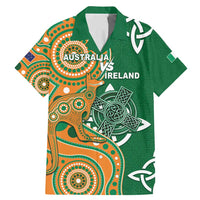 Australia And Ireland Rugby Custom Family Matching Mermaid Dress and Hawaiian Shirt Walllabies And Shamrock Together