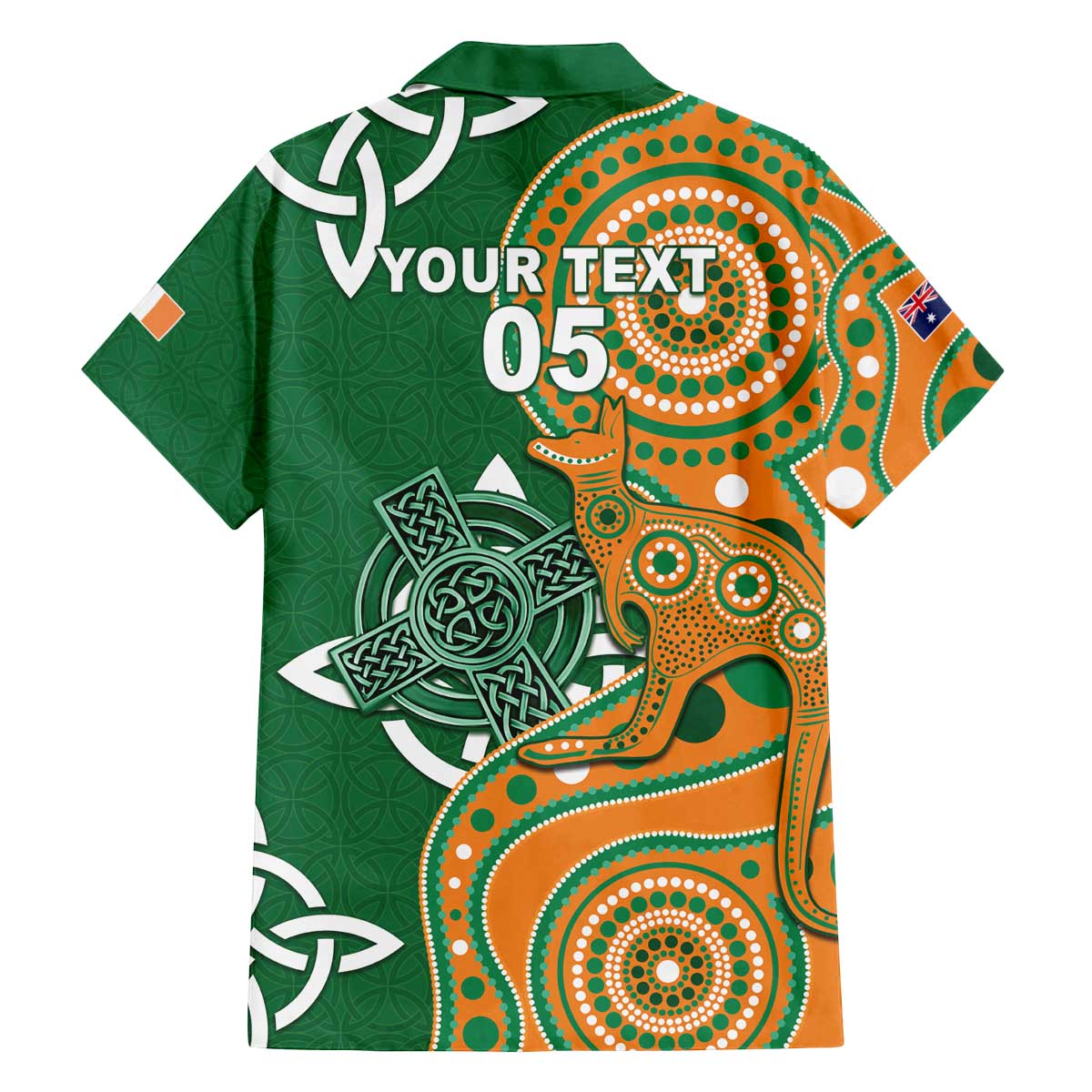 Australia And Ireland Rugby Custom Family Matching Off The Shoulder Long Sleeve Dress and Hawaiian Shirt Walllabies And Shamrock Together