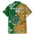 Australia And Ireland Rugby Custom Family Matching Off Shoulder Maxi Dress and Hawaiian Shirt Walllabies And Shamrock Together