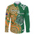 Australia And Ireland Rugby Custom Family Matching Off Shoulder Maxi Dress and Hawaiian Shirt Walllabies And Shamrock Together