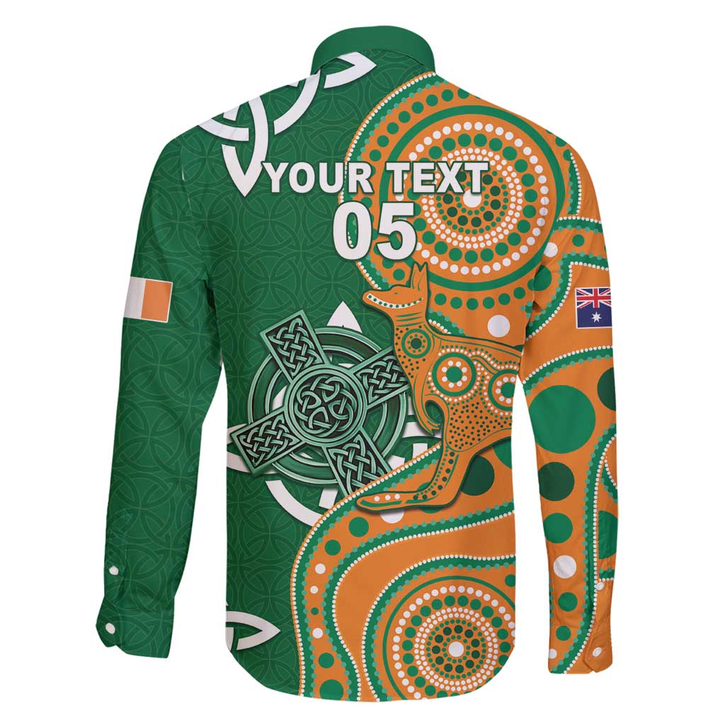 Australia And Ireland Rugby Custom Family Matching Off Shoulder Short Dress and Hawaiian Shirt Walllabies And Shamrock Together