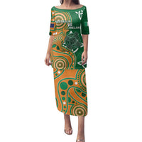 Australia And Ireland Rugby Custom Family Matching Puletasi and Hawaiian Shirt Walllabies And Shamrock Together