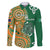 Australia And Ireland Rugby Custom Family Matching Short Sleeve Bodycon Dress and Hawaiian Shirt Walllabies And Shamrock Together