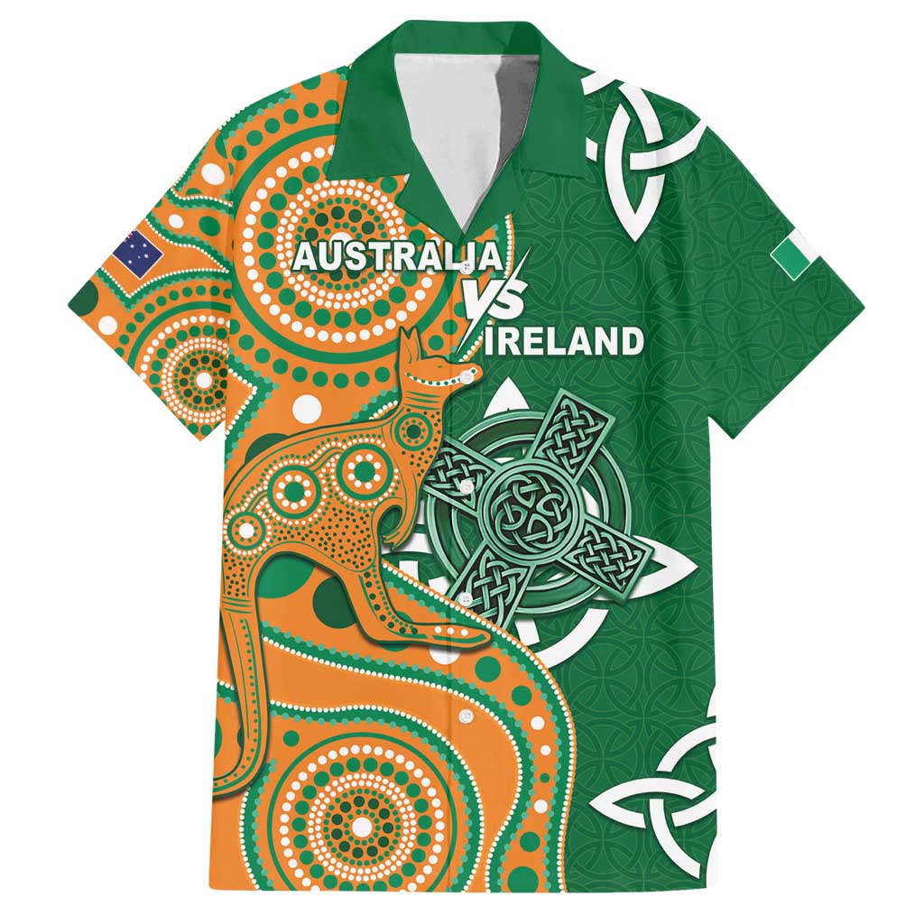 Australia And Ireland Rugby Custom Family Matching Summer Maxi Dress and Hawaiian Shirt Walllabies And Shamrock Together