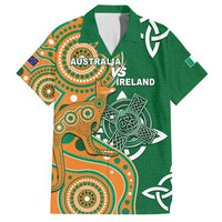Australia And Ireland Rugby Custom Family Matching Tank Maxi Dress and Hawaiian Shirt Walllabies And Shamrock Together