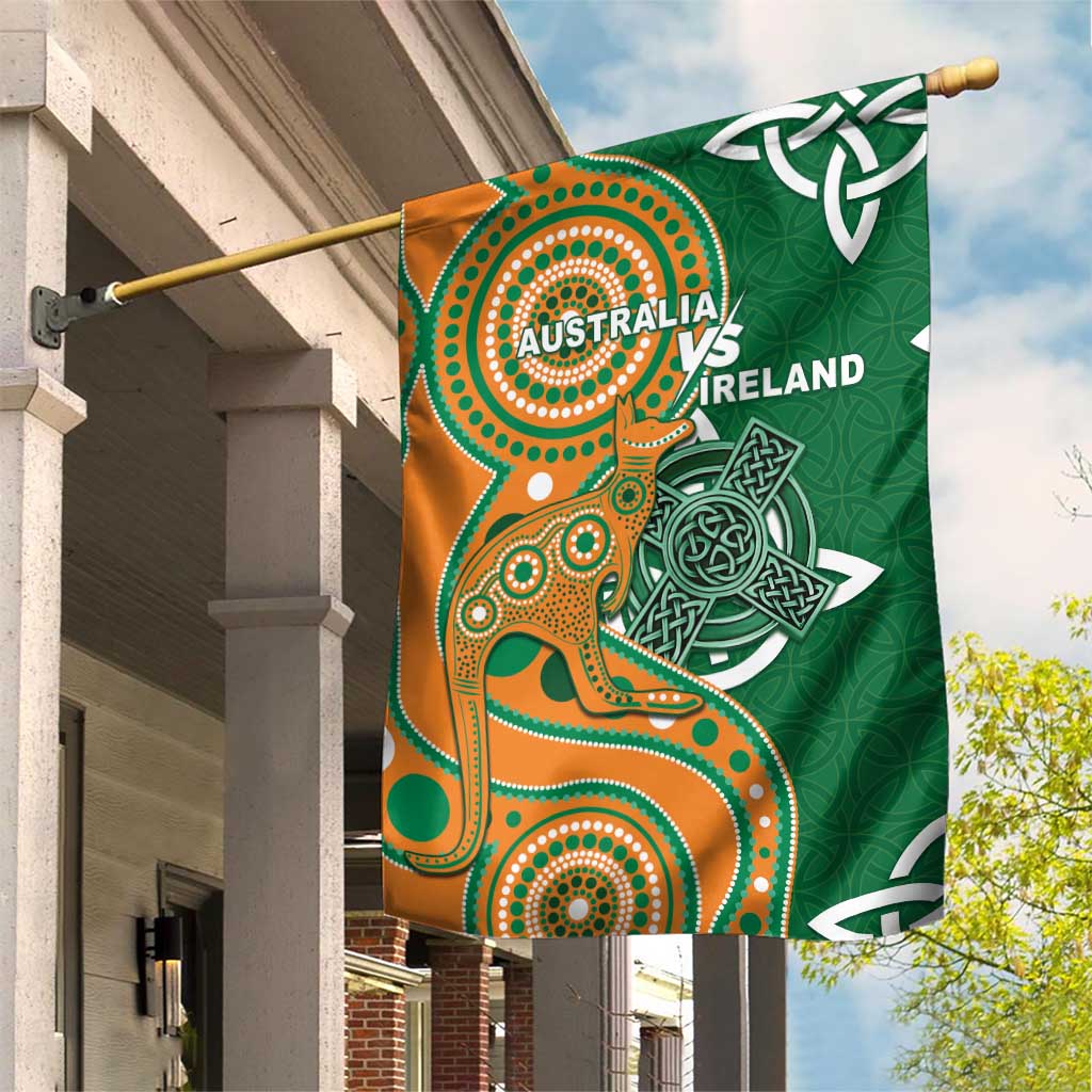 Australia And Ireland Rugby Garden Flag Walllabies And Shamrock Together