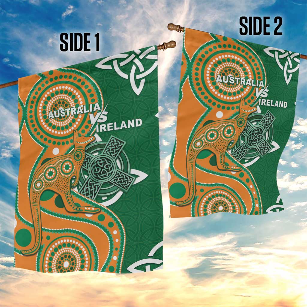 Australia And Ireland Rugby Garden Flag Walllabies And Shamrock Together
