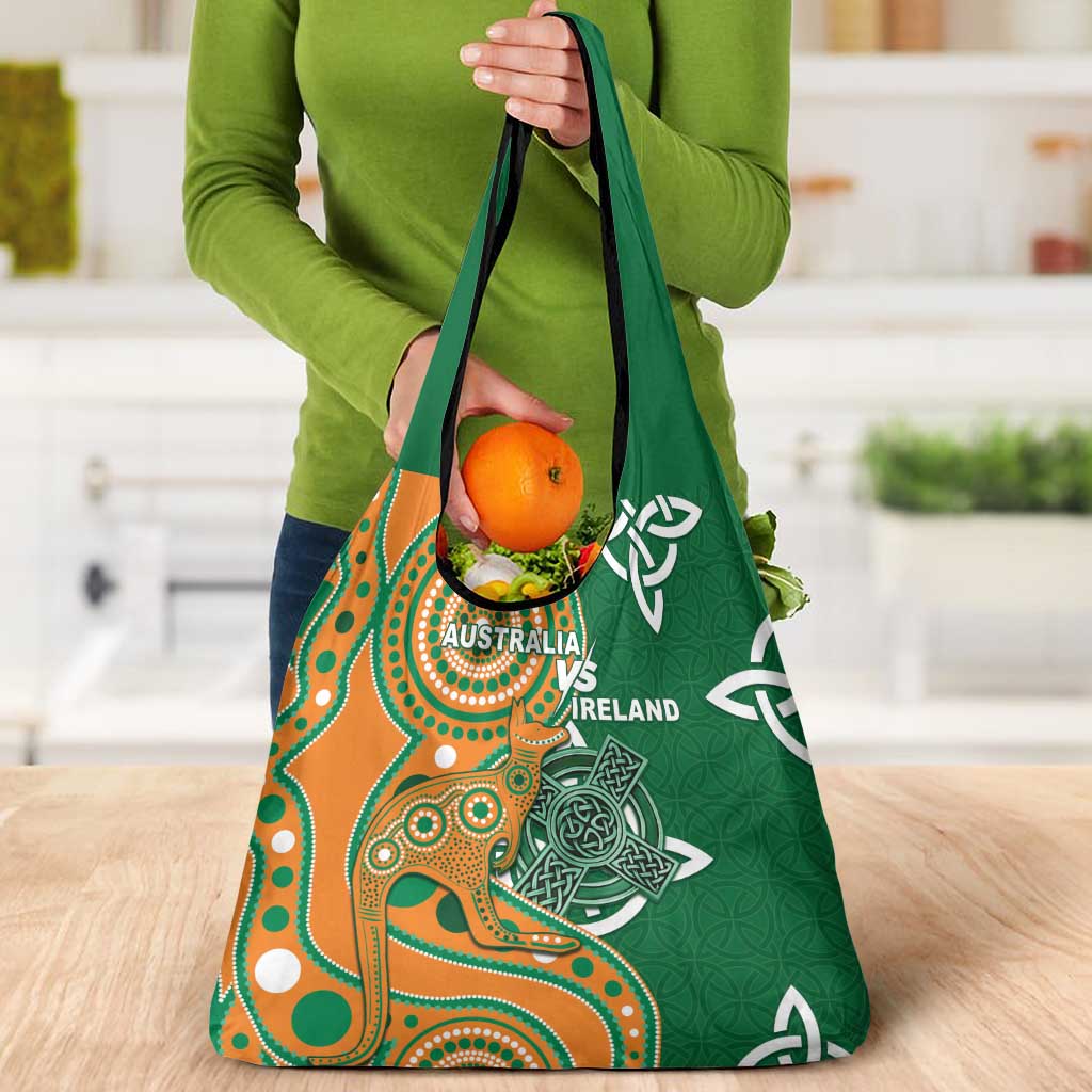 Australia And Ireland Rugby Grocery Bag Walllabies And Shamrock Together