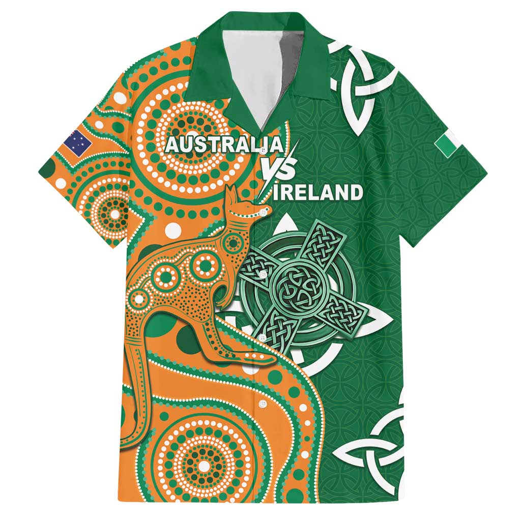 Australia And Ireland Rugby Custom Hawaiian Shirt Walllabies And Shamrock Together