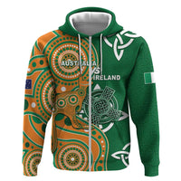 Australia And Ireland Rugby Custom Hoodie Walllabies And Shamrock Together