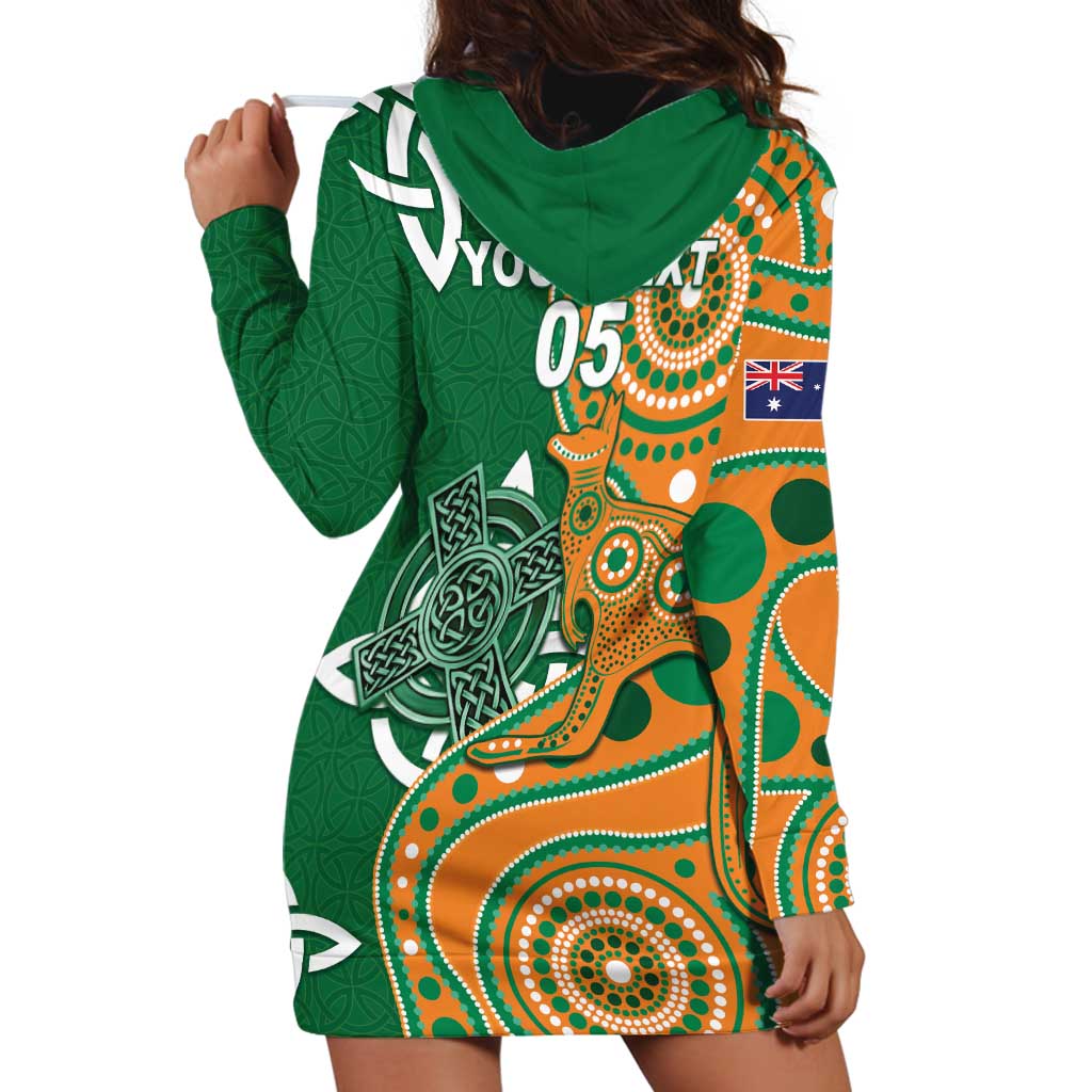 Australia And Ireland Rugby Custom Hoodie Dress Walllabies And Shamrock Together