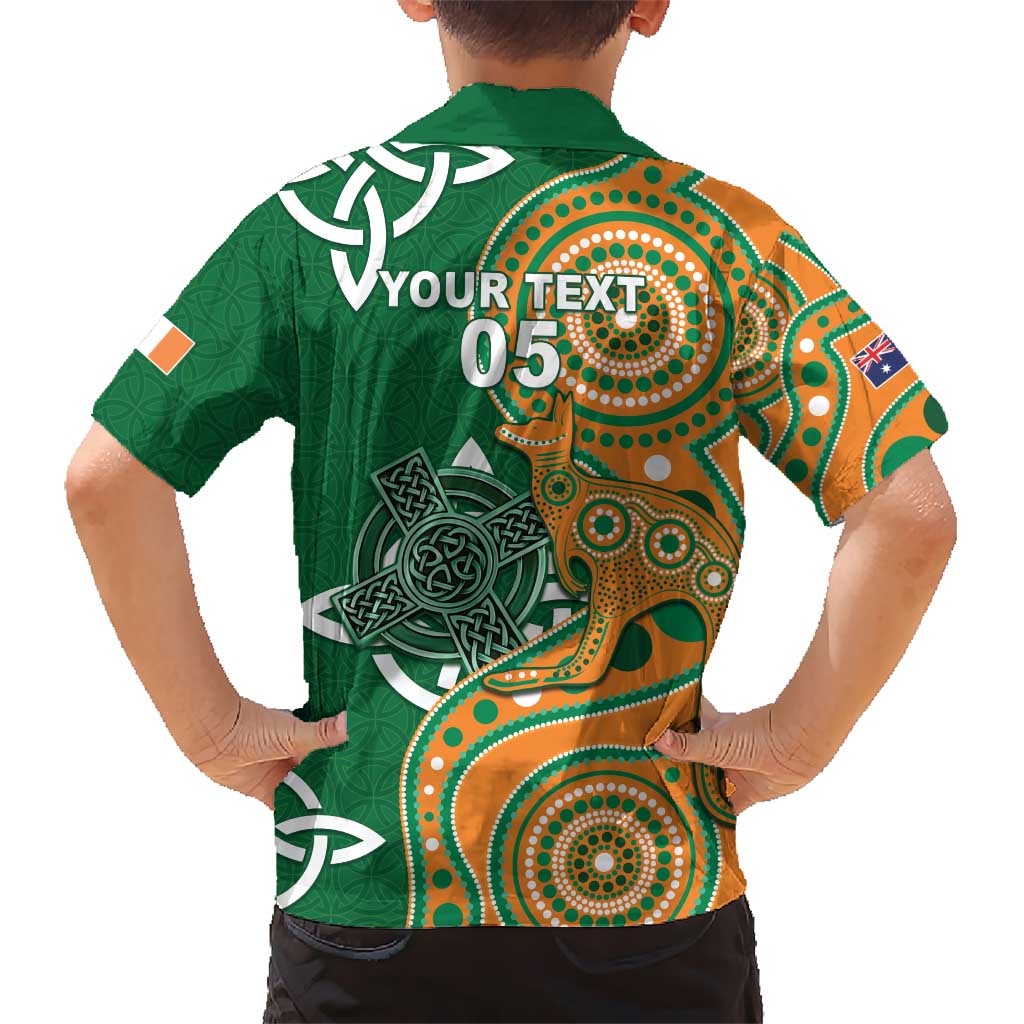 Australia And Ireland Rugby Custom Kid Hawaiian Shirt Walllabies And Shamrock Together