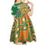 Australia And Ireland Rugby Custom Kid Short Sleeve Dress Walllabies And Shamrock Together
