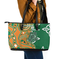 Australia And Ireland Rugby Leather Tote Bag Walllabies And Shamrock Together