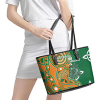 Australia And Ireland Rugby Leather Tote Bag Walllabies And Shamrock Together