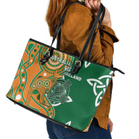 Australia And Ireland Rugby Leather Tote Bag Walllabies And Shamrock Together
